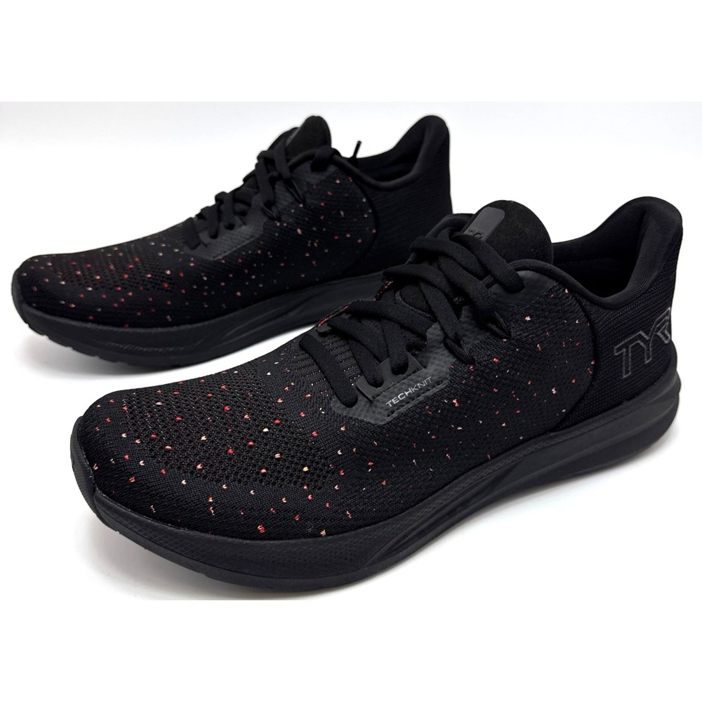 TYR Techknit RNR-1 Trainer Shoes Black Sprinkles Mens Size 10 Women 11.5 Running
